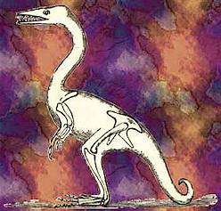 COMPSOGNATHUS, ONE OF THE SMALLER DINOSAURS, OR TERRIBLE LIZARDS