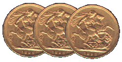 St. George and the Dragon depicted on the obverse of the British SOVERIGN coin