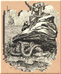 DRAGON-GUARDED VIRGIN - original illustration by Gordon Browne